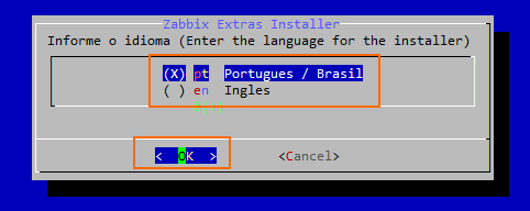 Zabbix-extras 2 - seleção de idioma