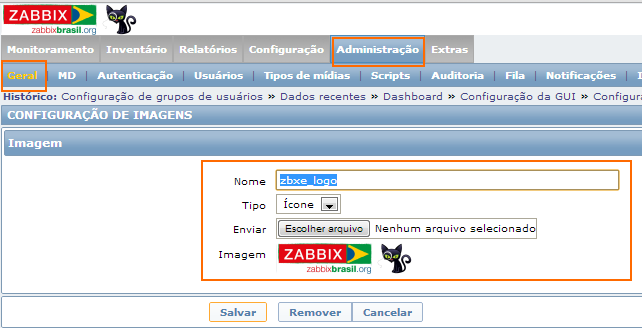 Zabbix Extras 2: Edição do logotipo
